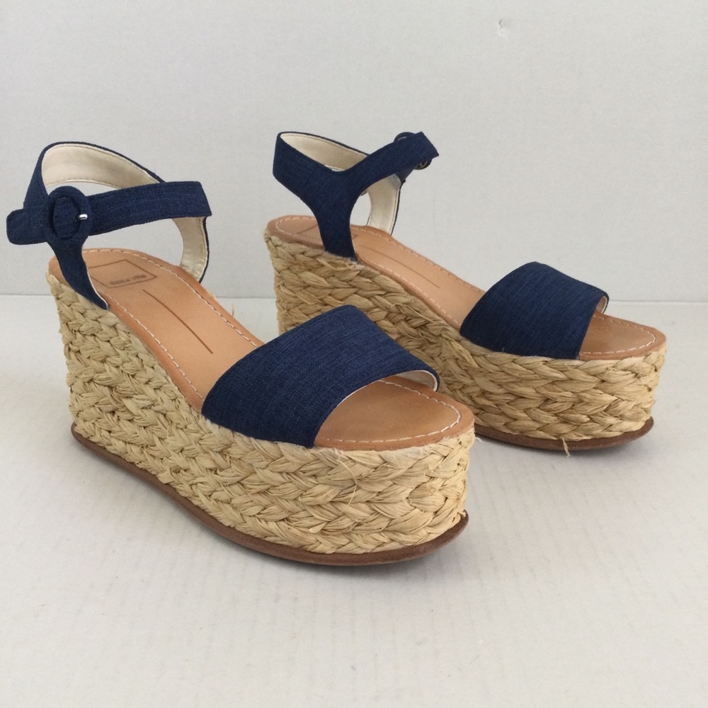 Dolce Vita Platform Sandals Espadrille Denim
